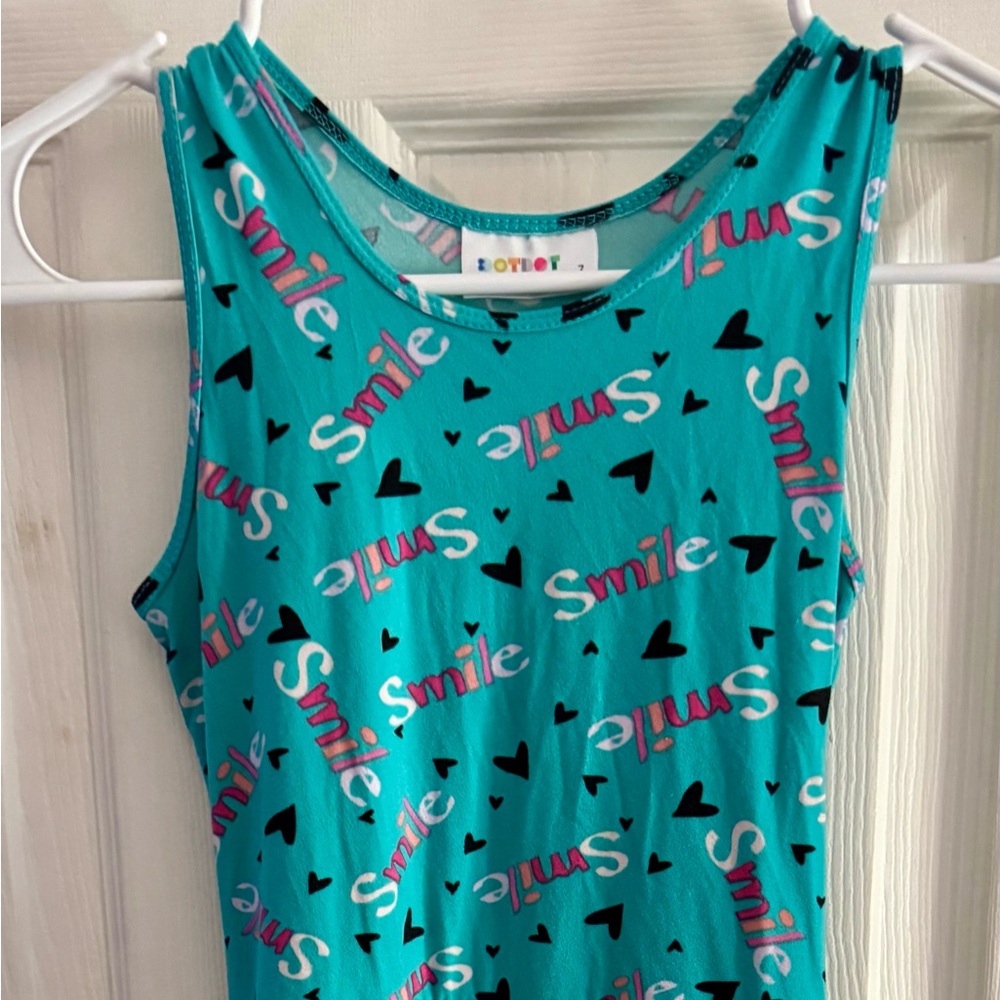 Dot Dot Smile Teal Dress with Smile Print